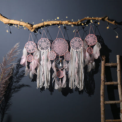 LZINA™ | Dream catcher moon and stars hang over the bed (5 pieces)
