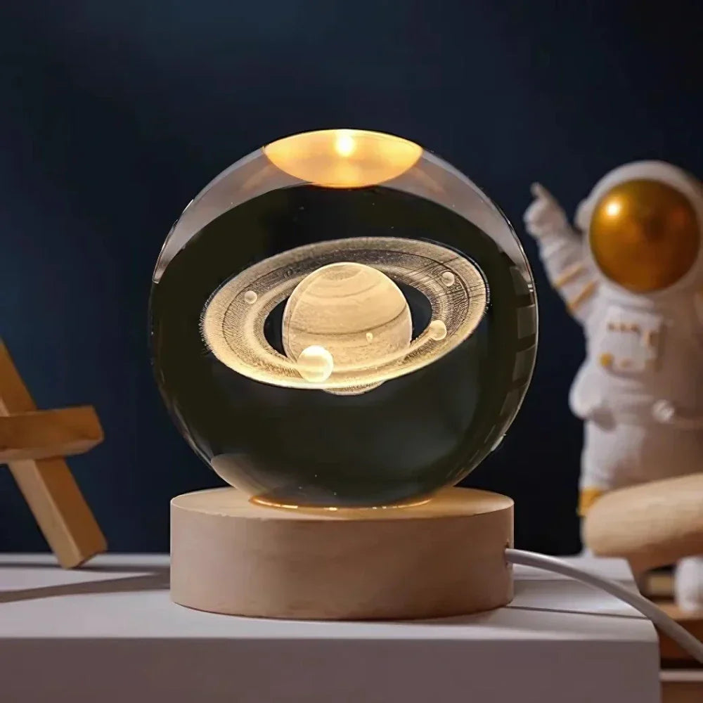 LZINA™ | LED Night Light with 3D Crystal Sphere