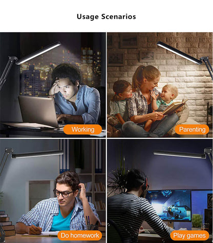 BowLift LED Foldable Long-Arm Clip-On Lamp for Eye Protection – USB Reading Table Light