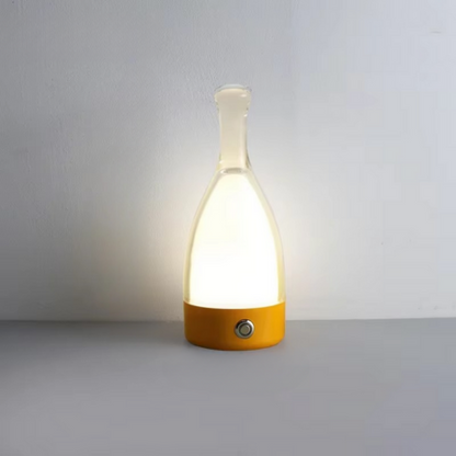 LZINA™ | Wine Bottle Desk Lamp with Bluetooth Speaker – Rechargeable Modern Bedside Night Light