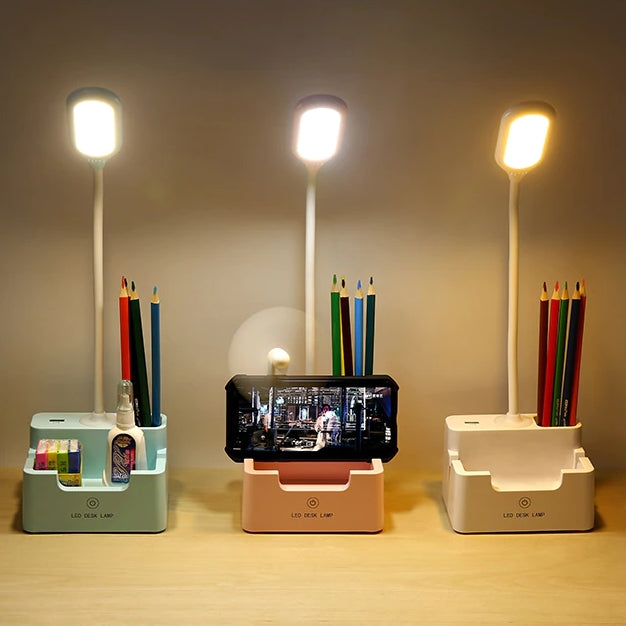 BowLift Desk Lamp with Built-In Phone Holder