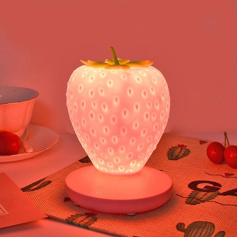 BowLift Strawberry Nightstand Lamp - Cozy Soft-Glow Bedside Light