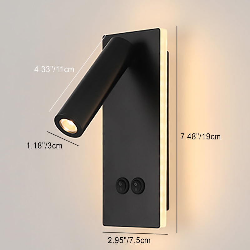 BowLift Modern Minimalist LED Wall Lamp – Rectangular and Round Iron-Aluminum Design for Bedroom