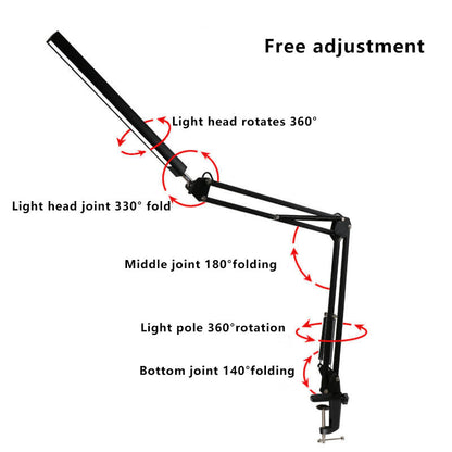 BowLift LED Foldable Long-Arm Clip-On Lamp for Eye Protection – USB Reading Table Light