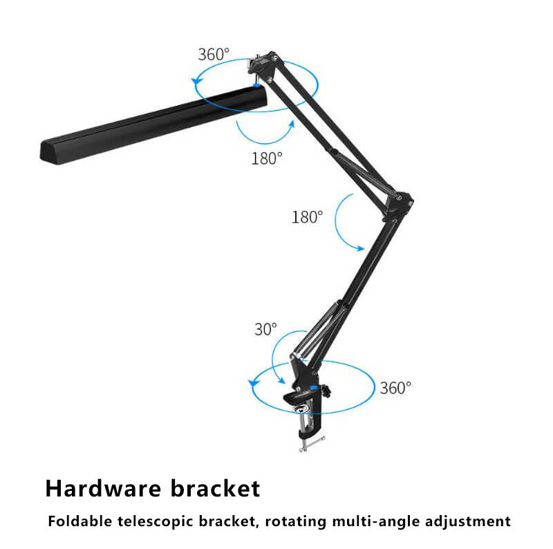 BowLift LED Foldable Long-Arm Clip-On Lamp for Eye Protection – USB Reading Table Light