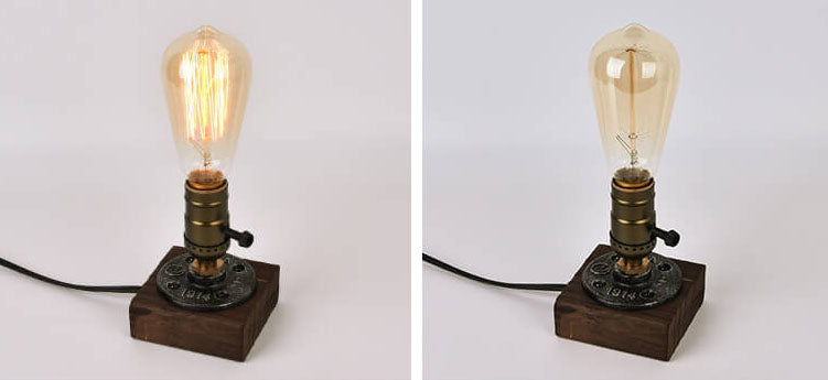BowLift Vintage Industrial Iron Table Lamp — 1-Light Bulb Design