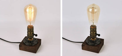 BowLift Vintage Industrial Iron Table Lamp — 1-Light Bulb Design