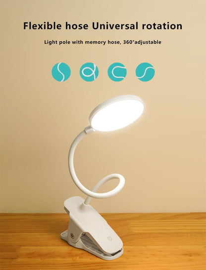BowLift Clip-On LED Desk Lamp - Rechargeable, Eye-Care Lighting for Desk and Nighttime Use
