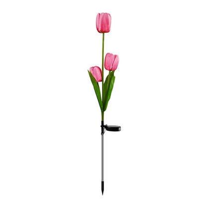 LZINA™ | Solar Tulip Lawn Light Outdoor Garden LED Tulip Flower Light Ground Stake Landscape Light