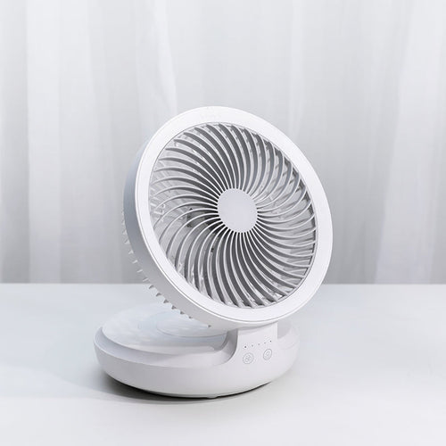 LZINA™ | Rechargeable Foldable Desktop Fan, with Four Modes, Night Light and Adjustable Angle, for Study, Sleep, Work and Outdoors
