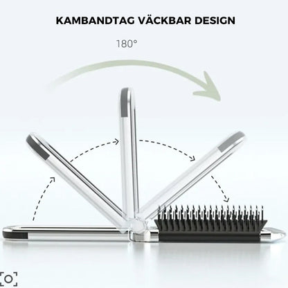 BowLift | MirrorFlex Travel Mirror Hair Brush | Foldable & Compact | Practical Styling on the Go