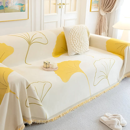 BowLift | Pastoral Style Ginkgo Leaf Sofa Cover