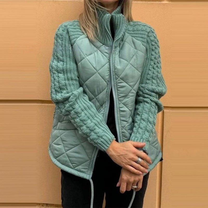 BowLift | Solid Color High Collar Zipper Coat