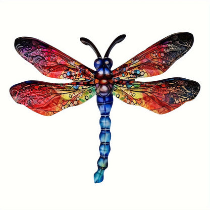 LZINA™ | 1/2 piece vibrant dragonfly wall art made of metal – artistic outdoor decoration for gardens, homes, and events – durable, versatile, and eye-catching – a perfect gift idea for any occasion