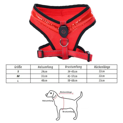 LED Dog Harness USB rechargeable & adjustable Bowlift