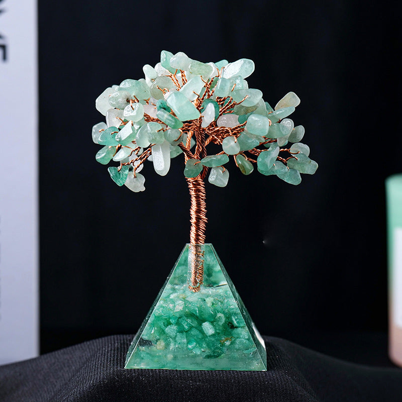 LZINA™ | Natural Stone Gravel Pyramid Base Feng Shui Tree