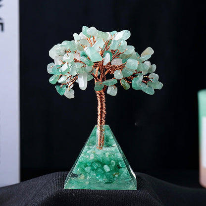 LZINA™ | Natural Stone Gravel Pyramid Base Feng Shui Tree