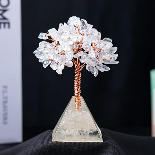 LZINA™ | Natural Stone Gravel Pyramid Base Feng Shui Tree