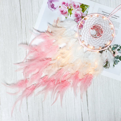 LZINA™ | Crystal Tree of Life Feather Glow Dreamcatcher