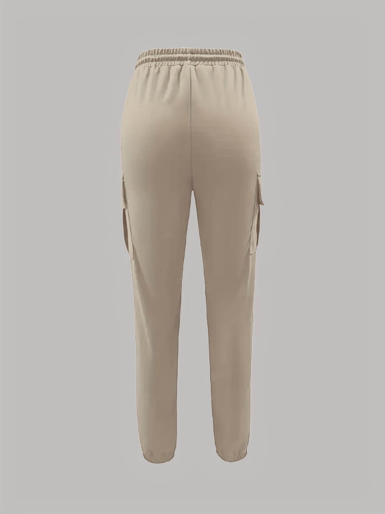 Women’s Cargo Trousers & Casual Workwear Pants – Drawstring Waist, Utility Pockets, Full-Length Polyester Cargo Joggers & Leisure Bottoms