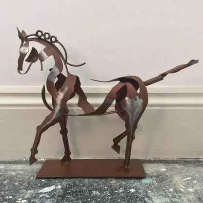 LZINA™ | Horse Sculpture - AdonisMetal - Rustic Elegance - Timeless Decorative Piece