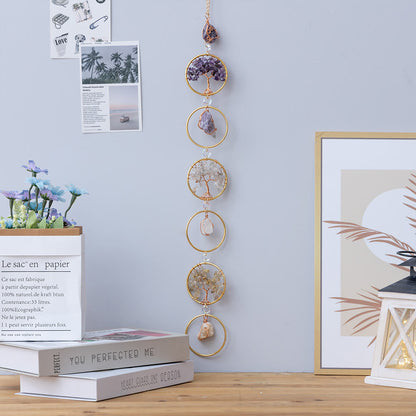 LZINA™ | Crystal Tree of Life 6 Rings Wall Decor Ornament