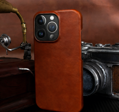 BowLtt|Premium Genuine Leather iPhone Case(Material: Top-Grain Cowhide; Thickness: 1.2mm; Application: Drop Protection, Business & Luxury Daily Use)