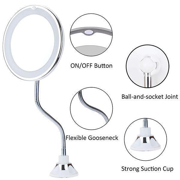 BowLift | 10x magnification LED illuminated makeup mirror