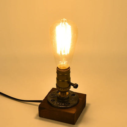 BowLift Vintage Industrial Iron Table Lamp — 1-Light Bulb Design