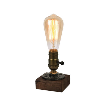 BowLift Vintage Industrial Iron Table Lamp — 1-Light Bulb Design