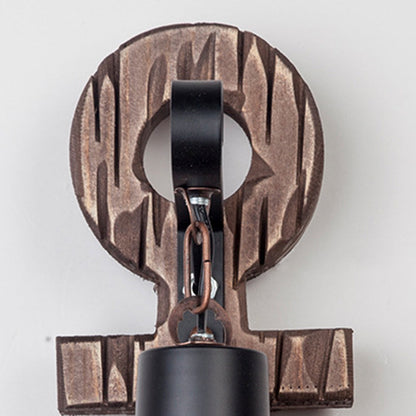 BowLift Vintage Anchor LED Wall Light | Industrial Metal & Wood Fixture for Dining & Living Rooms