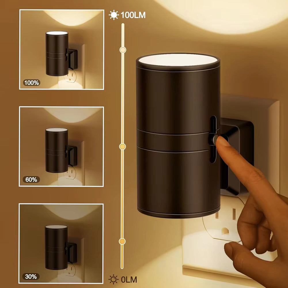 LZINA™ | Luxury Plug-In Ambient Night Light – Dimmable LED Wall Light with Sensor (3000K Warm Glow)