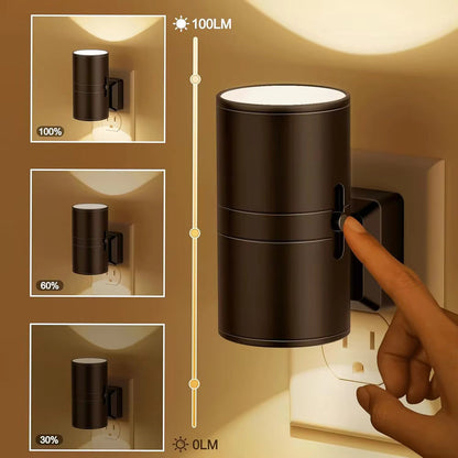 LZINA™ | Luxury Plug-In Ambient Night Light – Dimmable LED Wall Light with Sensor (3000K Warm Glow)