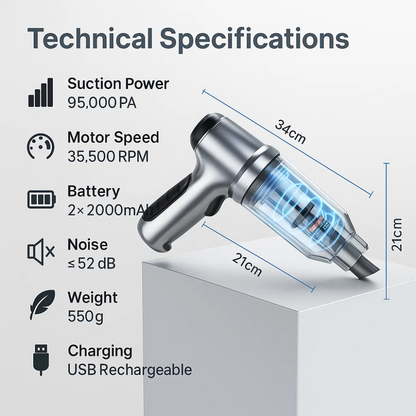BowLift | Car Vacuum Cleaner - Powerful and Compact Car Vac for Quick Cleaning
