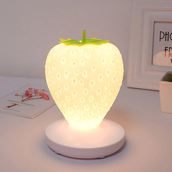 BowLift Strawberry Nightstand Lamp - Cozy Soft-Glow Bedside Light