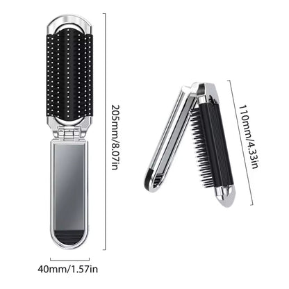 Compact hairbrush with integrated mirror | Bowlift