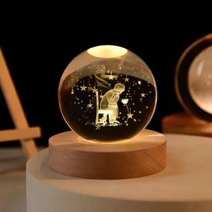 LZINA™ | LED Night Light with 3D Crystal Sphere