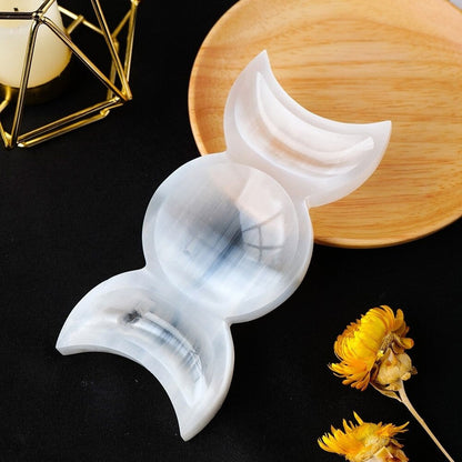 LZINA™ | Moon Divination Selenite Crystal Bowl