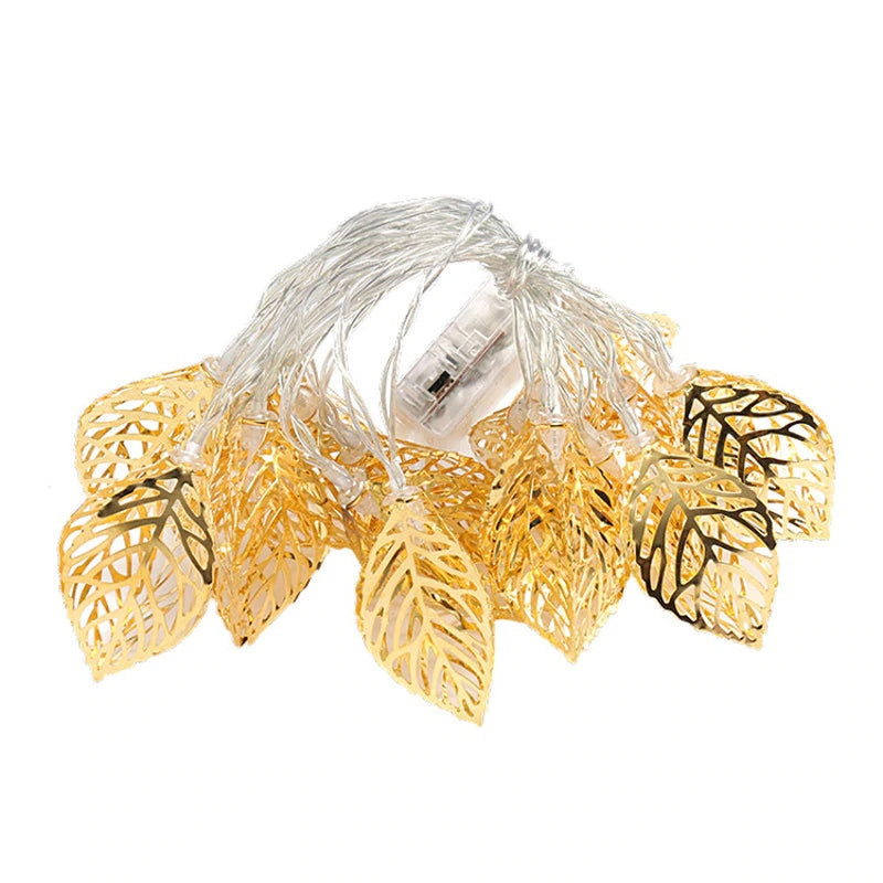 BowLift Golden Leaf Fairy Lights – Elegant, Warm Glow for Any Space