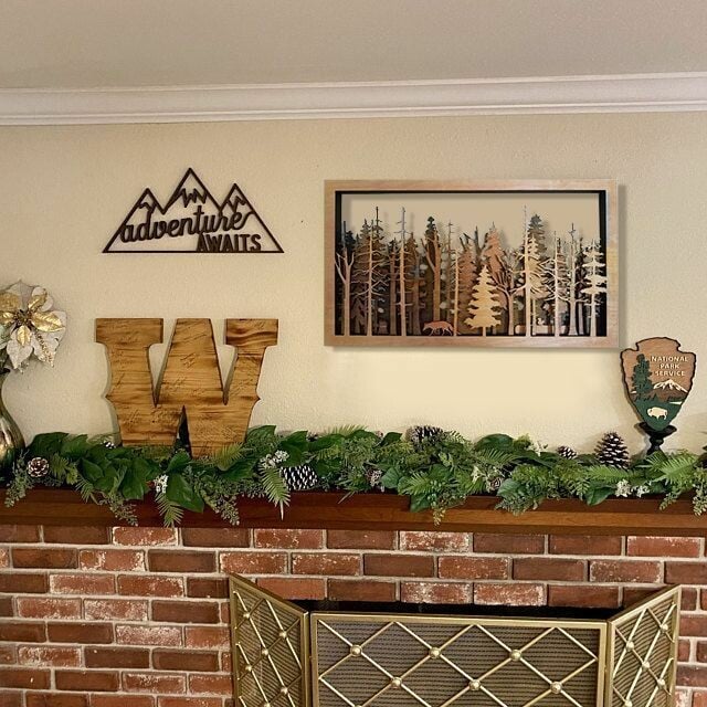 LZINA™ | Wall Decor - WoodForrest 3D - Enchanting Forest Scene - Fox & Tree Shadow