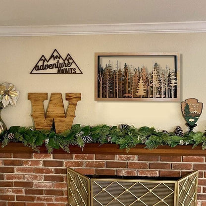 LZINA™ | Wall Decor - WoodForrest 3D - Enchanting Forest Scene - Fox & Tree Shadow