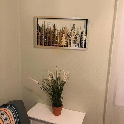 LZINA™ | Wall Decor - WoodForrest 3D - Enchanting Forest Scene - Fox & Tree Shadow