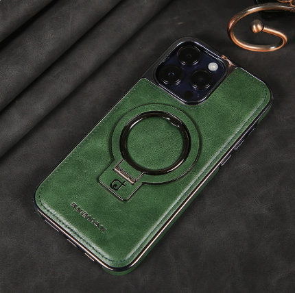 LZINA™ | Luxury Leather Invisible Stand iPhone Case