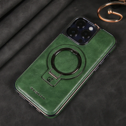 LZINA™ | Luxury Leather Invisible Stand iPhone Case
