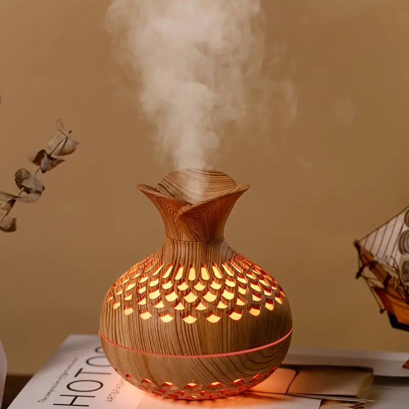 LZINA™ | Aromatherapy air humidifier with LED – Diffuser in wood look & night light