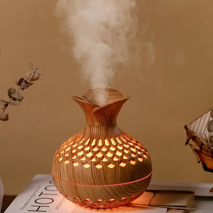 LZINA™ | Aromatherapy air humidifier with LED – Diffuser in wood look & night light