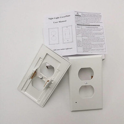 LZINA™ | Pack 4x LED Night Light Outlet Cover | Energy-Efficient, Automatic Sensor & Safe for Kids' Rooms