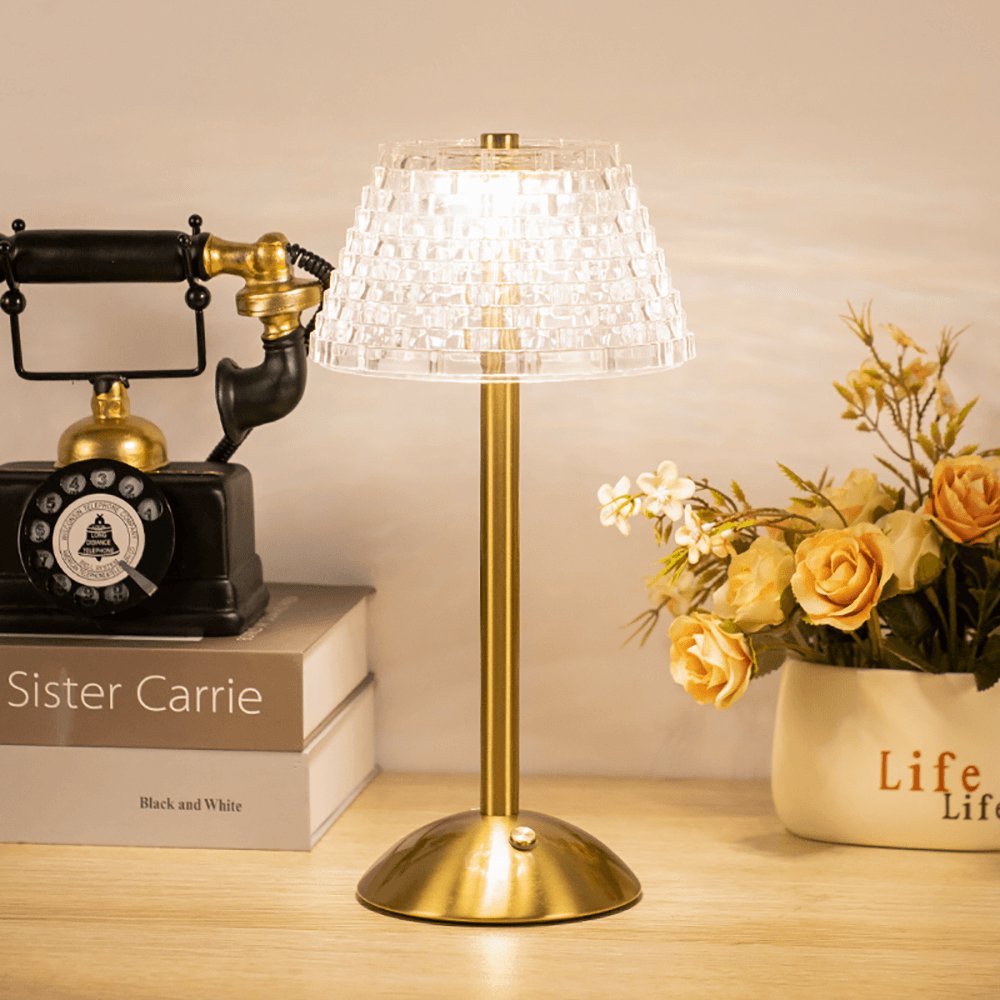 BowLift AuraGlow Table Lamp: Rechargeable LED with Dimmable Brightness