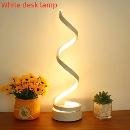 BowLift Modern Spiral Table Lamp – Creative LED Desk Light with Cozy Warm Glow, Perfect for Bedroom, Living Room, and Study Decor
