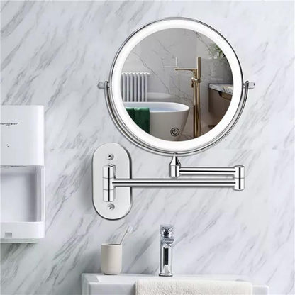 Illuminated wall mirror with 10x magnification and USB charging function | Bowlift